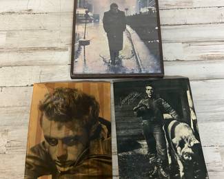 James Dean Vintage Poster Lot – “Walking in the Rain” NYC, Pig Farm Photo, and Classic Portrait