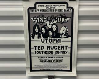 1977 Aerosmith Cleveland Concert Poster Utopia Ted Nugent Southside Johnny Reproduction Poster
