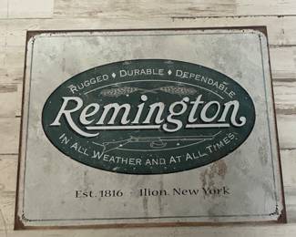 Remington Style Hunting & Firearms Metal Sign Wall Decor, 16”x12”