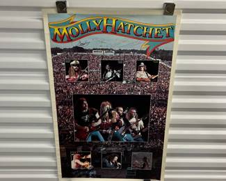 Molly Hatchet Hand-Signed Vintage Concert Poster Dave Hlubek Duane Roland Rock