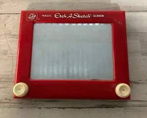 Vintage Ohio Art Etch A Sketch Magic Screen Red Frame Classic Toy USA Made
