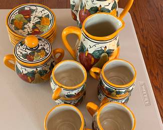 Hand painted Mexican tea set. 