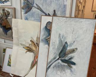 many large botanicals, framed and unframed