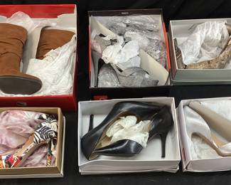 6 PAIRS WOMENS SHOES, GUESS, NINE WEST, JESSICA SIMPSON, SIZES 8-9