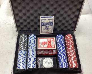 KENWOOD POKER CHIPS, DICE, CARDS IN CASE