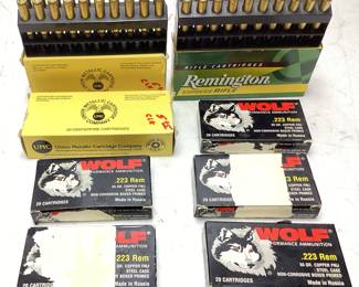  REMINGTON, UMC & WOLF .223cal AMMUNITION