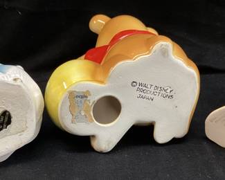 (3) VTG. WALT DISNEY PRODUCTIONS WINNIE THE POOH BEAR w HONEY & DONALD DUCK MADE IN JAPAN, 1960 SNOW WHITE DISNEY PRODUCTIONS CIVALES, MADE IN JAPAN