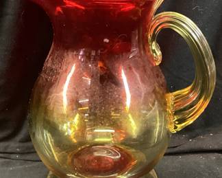 BLENKO AMBERINA PITCHER, 9in H