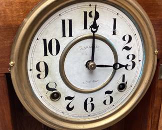 VTG. INGRAHAM 8 DAY MANTLE CLOCK w KEY