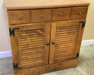MID CENTURY ETHAN ALLEN HEIRLOOM NUTMEG MAPLE 2 DRAWER CABINET NO SHIPPING PICKUP ONLY