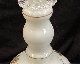 1942 FENTON SILVER CREST CHARLETON HAND DECORATED PERFUME BOTTLE