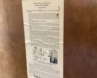 1983 HOWARD MILLER GRANDFATHER CLOCK, VGC WITH WEIGHTS AND PENDULUM NO SHIPPING PICKUP ONLY