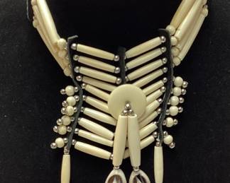 ALASKAN BONE & SHELL NECKLACE 32in
