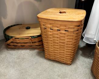 LONGABERGER LARGE BASKET AND TRASH BIN