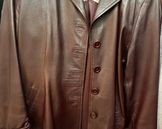 COAT BROWN LEATHER