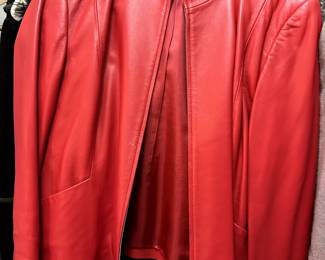 COAT RED LEATHER