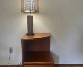 Denmark Corner Nightstand With MCM Lamp