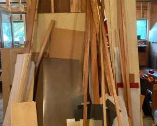 Scrap Wood Lot Of Mostly Balsa Wood Including Some Plastic Vinyl Pieces