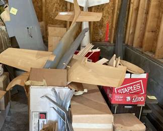 Unknown Model Airplane Plywood Formica PC Board Scrap Balsa And Plane Building Material