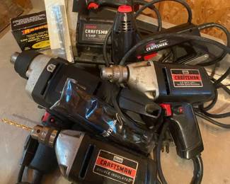 Craftsman Lot Of Drills Stapler Schroller Saw Accessories