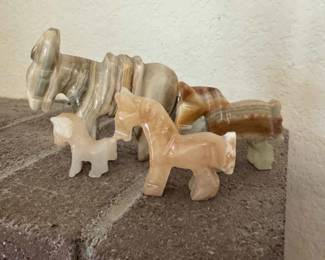 Soapstone Donkey And Horse Sculptures