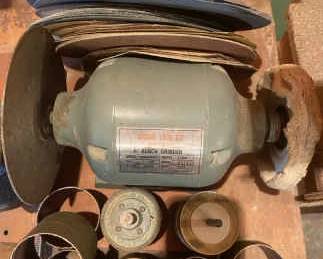 Vintage Union Tool Co Bench Grinder  Sandpaper