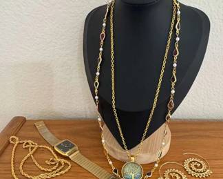Citizen Quartz Watch And Gold Toner Jewelry