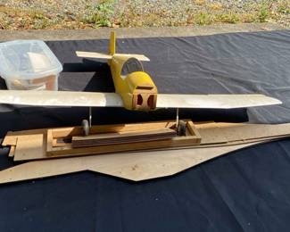 Partially Complete Model Plane With Wheels And Scrap