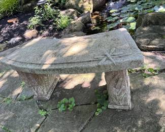 Cement patio bench