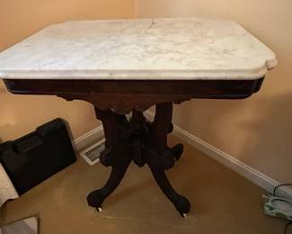 Antique marble top accent table