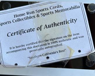 Certificate of Authenticity for signed golf balls