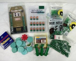Winchester W209 Primers, Nosler Sabots, Outers Patches, Butler Creek Containers