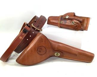 Browning Ruger Leather Gun Holster Belt Set