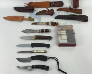 Solingen, Camillus, Ka-Bar Knives Collection with Sheath