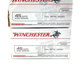 Winchester .45 Auto 230 Grain FMJ Target Ammo, 200 Rounds, Made in USA