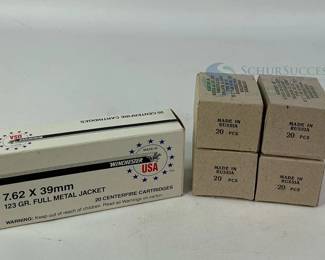 Winchester 7.62 x 39 mm 123 Gr FMJ Ammunition