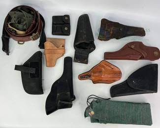 Collection of Leather & Nylon Holsters and Belts, Multicolor