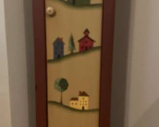 Primitive Painted Cupboard Buildings with Trees