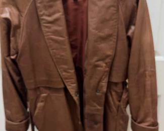 Wilsons Brown Leather Coat Size S