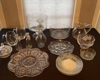 Large Lot of Clear Glass Party Supplies