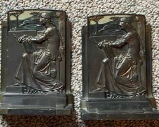 1920s Pomeian Bronze Bookends