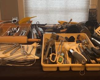 Large Lot of Kitchen Utensils Tools