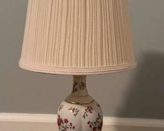 Beautiful Vaughan Pink Roses Lamp 1950s Porcelain