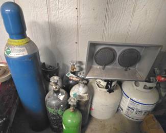 Acetylene and propane tanks