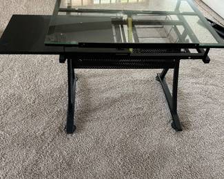 #1 - $100 - Glass top wood desk 36wx24dx27t
