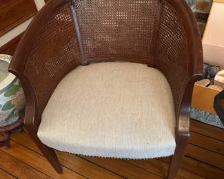 #59 - $180 each - Linen & Cain barrel back chairs 26wx23dx31 2 available