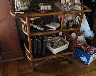 #72 - $276 - Three tier bar / tea cart bamboo 38wx18dx36t

