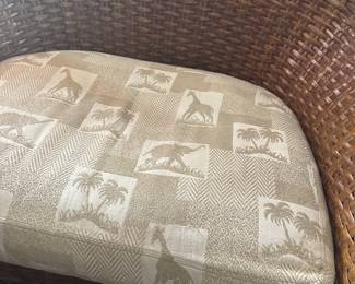 #100 - $220 - Wicker wingback love seat 52wx35dx39t