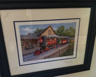 #7 - $400 -Set of 4 - Larry Dotson Disney signed framed art 16wx14t Disney D23 gold gift 2020