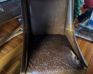 #69 - $70 - Dinning chair with leather front 22wx25d37t
